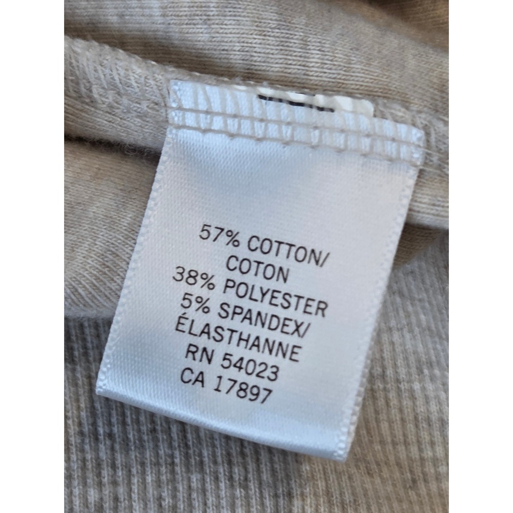 Banana Republic Oatmeal Shawl Collar Button Pullover Sweatshirt Sweater Womens L - Picture 7 of 8